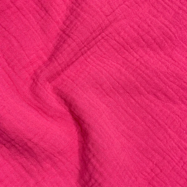 Plain Double Gauze Fabric Hot Pink