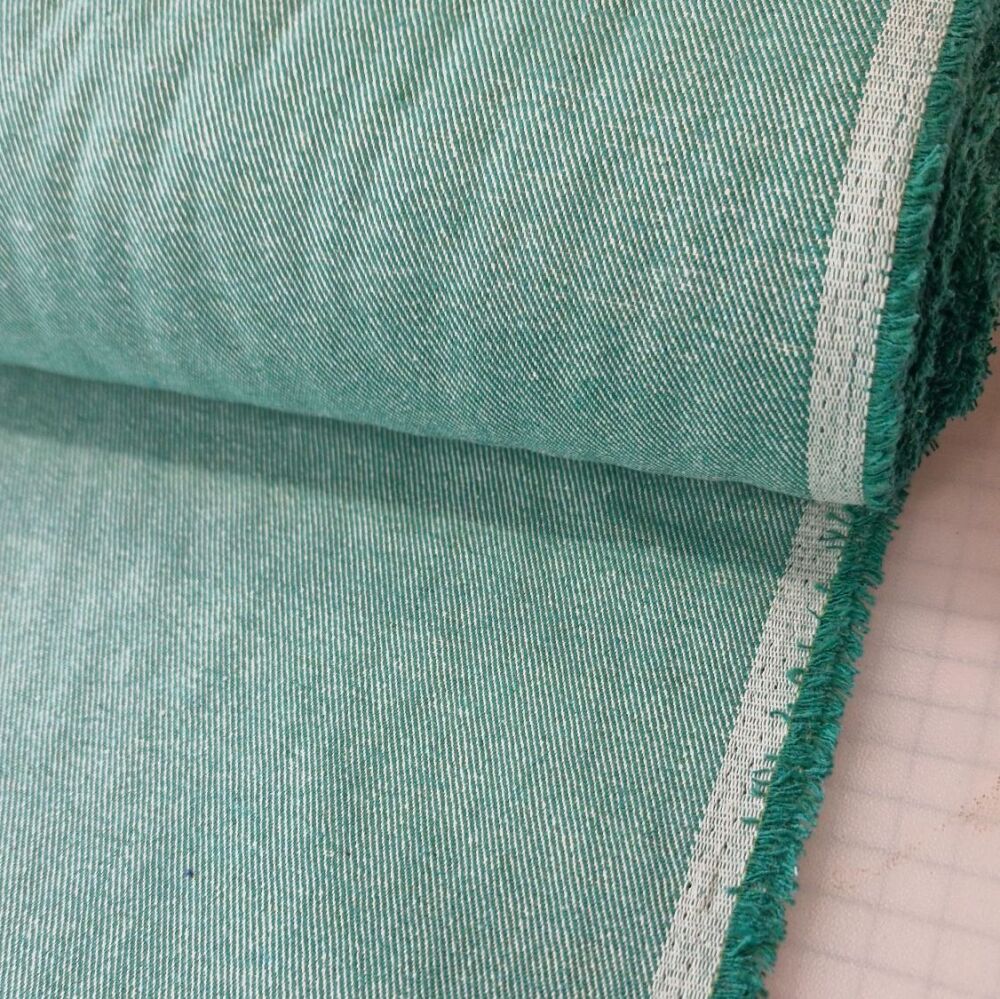 Jacquard Denim Fabric Green