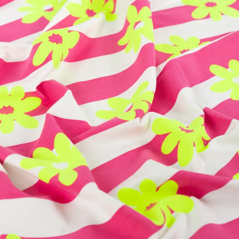 French Terry Neon Flowers