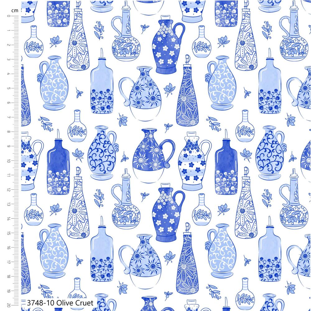 Victoria Louise Grecian Blues Cotton Olive Cruet