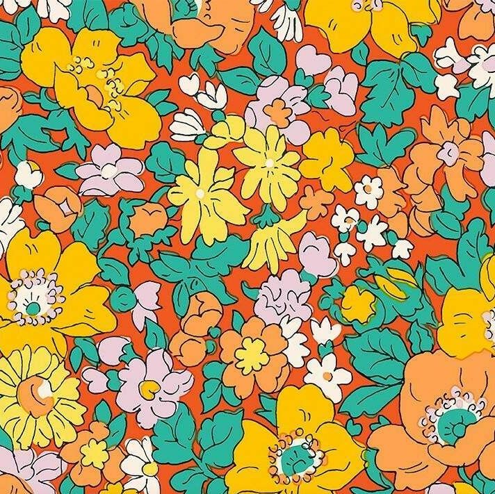 Liberty Cotton Fabric Everlasting Cosmos Song 519B