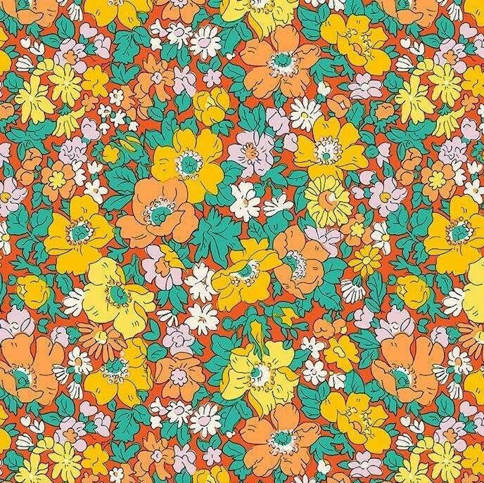 Liberty Cotton Fabric Everlasting Cosmos Song 519B