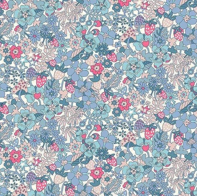 Liberty Cotton Fabric Everlasting Flowertop Forest 517A