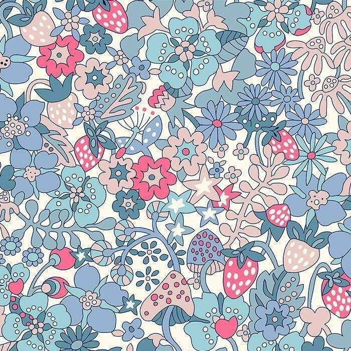 Liberty Cotton Fabric Everlasting Flowertop Forest 517A