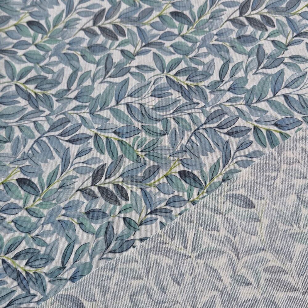 Teflon Coated Tablecloth Fabric Oceanic Leaves