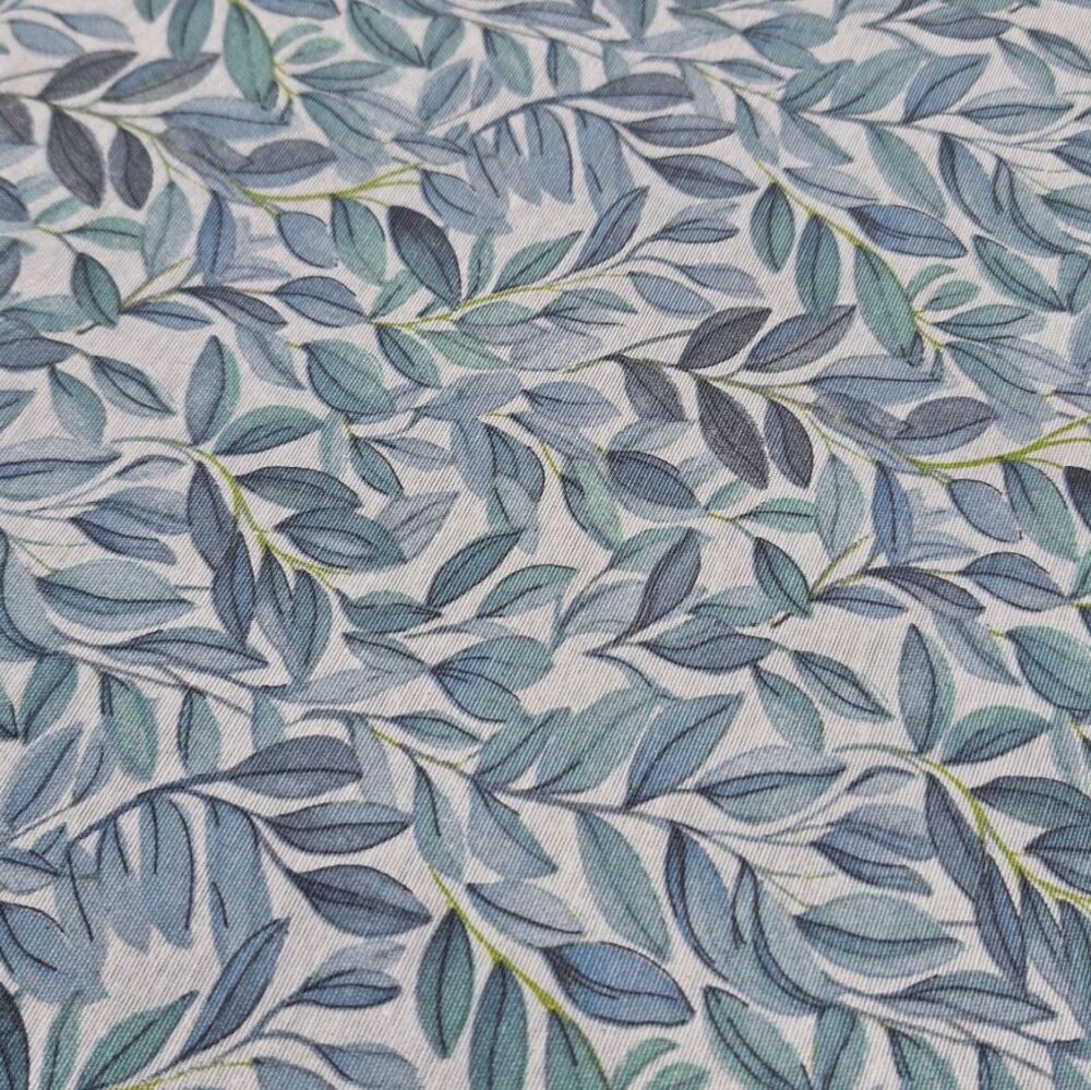 Teflon Coated Tablecloth Fabric Oceanic Leaves