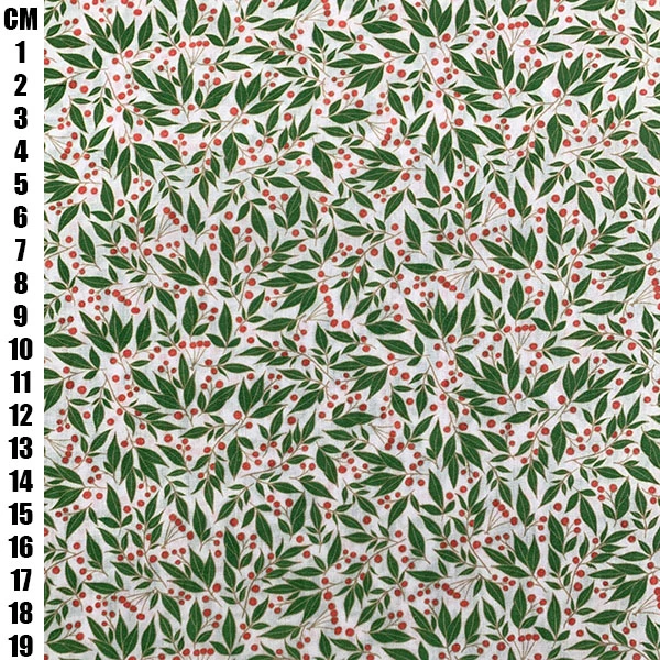 Polycotton Fabric Christmas Berries