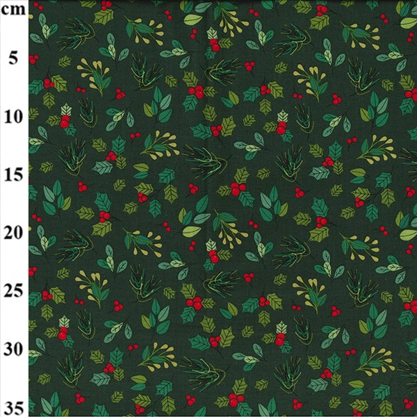 Rose & Hubble Christmas Cotton Holly Green