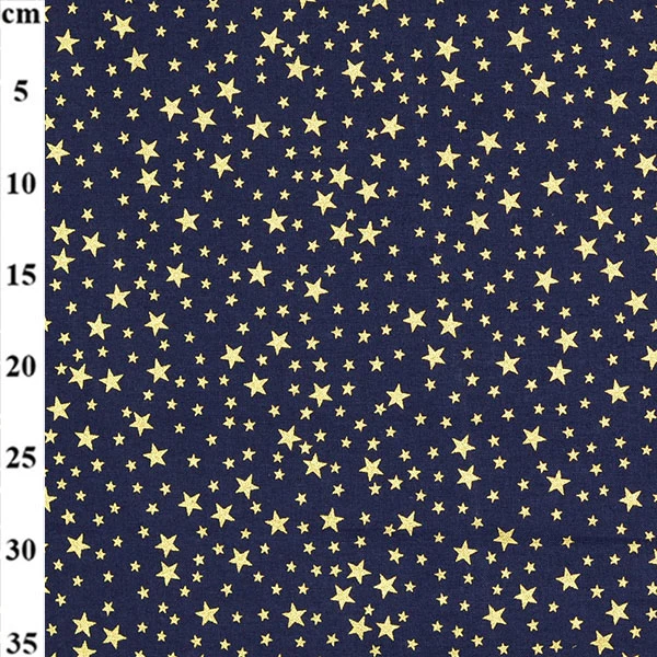 Rose & Hubble Christmas Cotton Gold Stars Navy