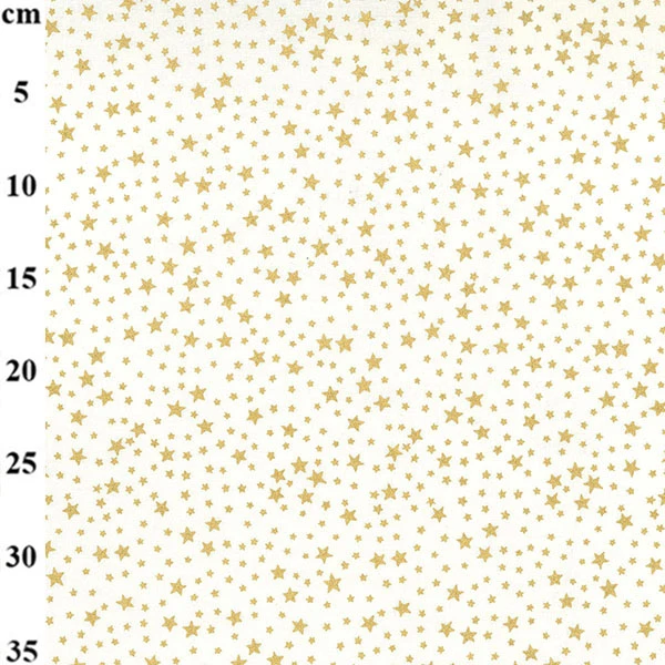 Rose & Hubble Christmas Cotton Gold Stars Cream
