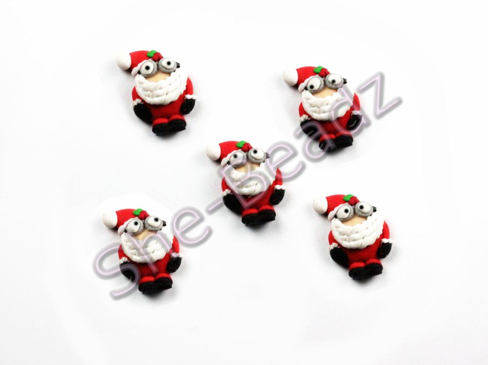 Fimo Despicable Me Santa Claus Minion Flat Backs Tiny Pk 10