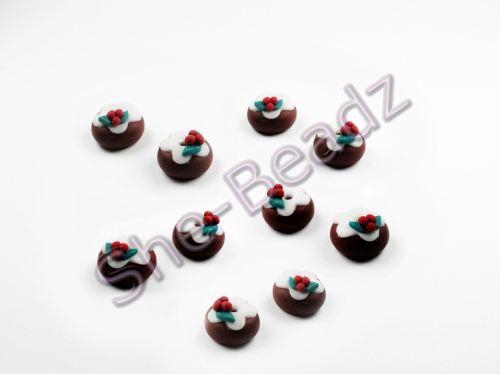 Fimo Christmas Donuts Tiny Charm Beads Pk 10