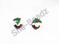 Fimo Christmas Pudding Pendants Pk 2
