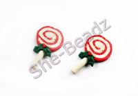 Fimo Christmas Holly Pop Charms Pk 5