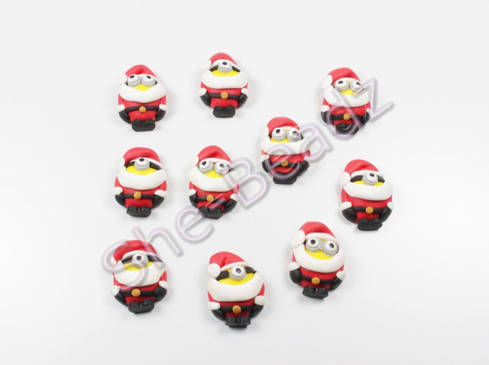 Fimo Despicable Me Santa Minion Flat Backs Tiny Pk 10