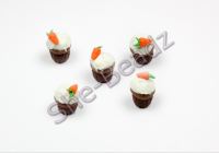 Fimo Carrot Cupcake Charms Mini Pk 10