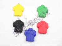 Fimo Football Shirt Charm Beads Mixed pk 12
