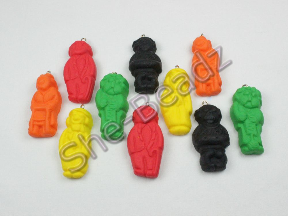 Fimo Jellyatrics Charm Beads Pk 10