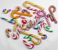 Fimo Mixed Candy Cane Charms Pk 50