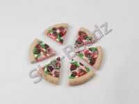 Fimo Slices Of Meat Feast Pizza Charms Pk 6
