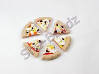 Fimo Slices Of Chicken & Mushroom Pizza Charms Pk 6