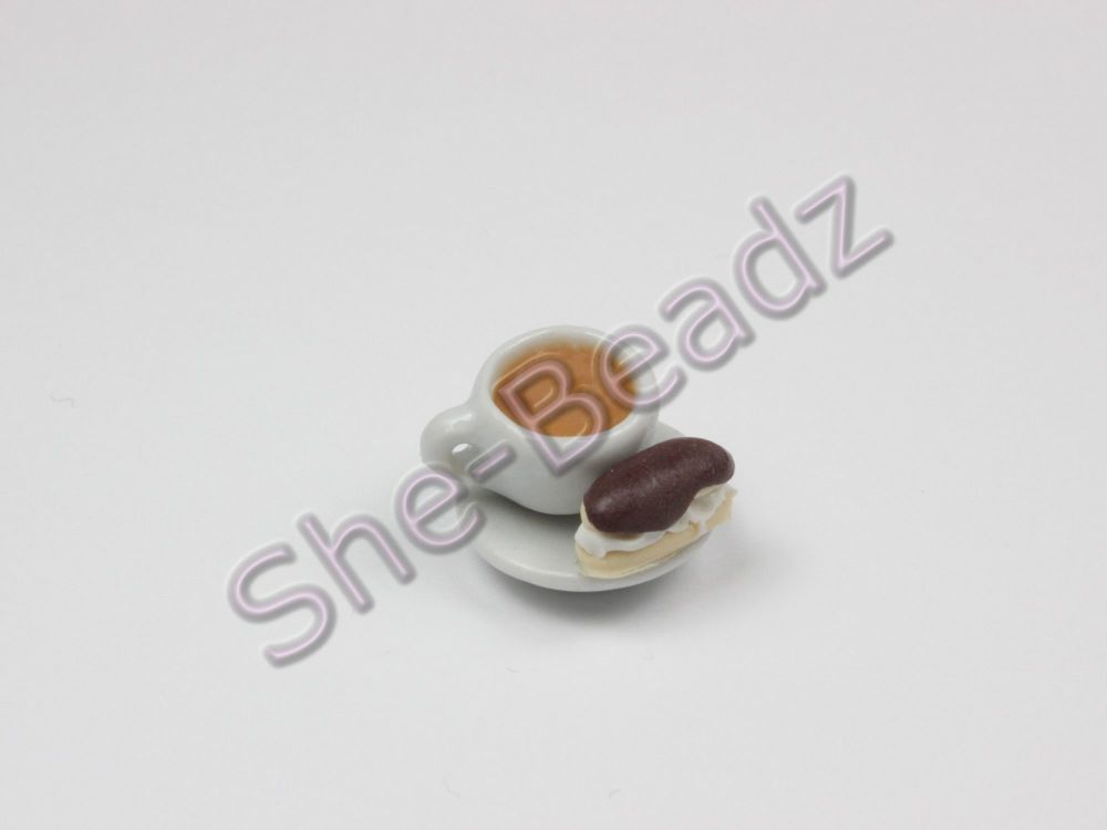 Miniature Cup of Tea with a Chocolate Eclair Pk 2
