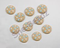 Fimo Mini Cookie with Moon & Star Sprinkles Charms. Pk 10