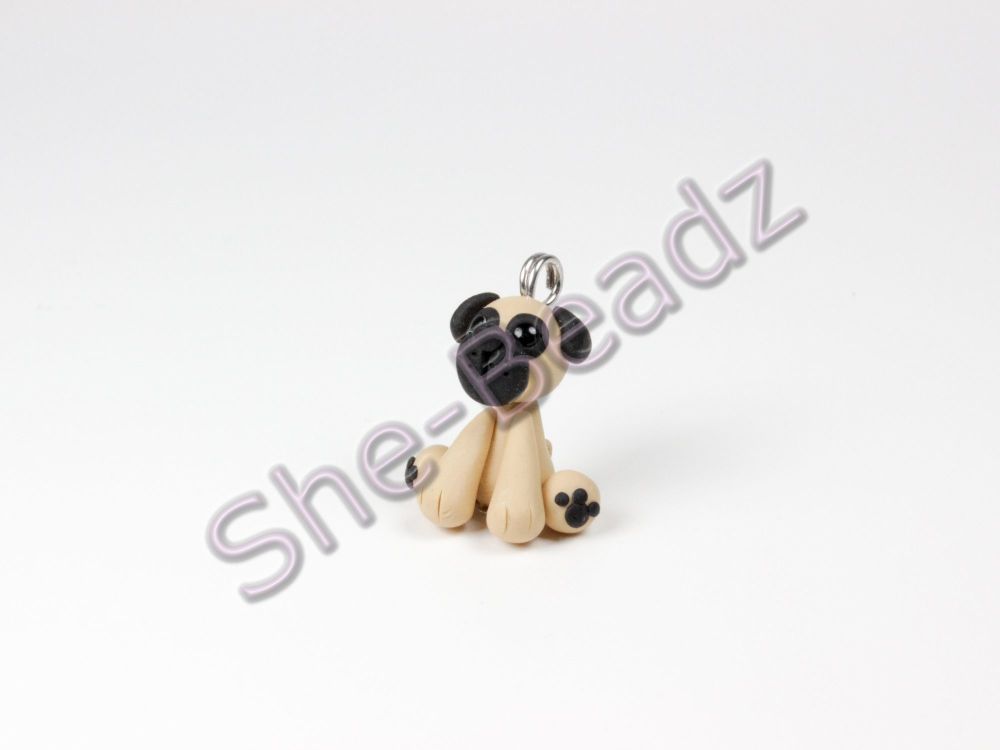 Fimo Miniature Artisan Pug Charm Pk 1
