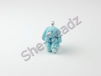 Fimo Miniature Artisan Blue Bunny Charm Pk 1