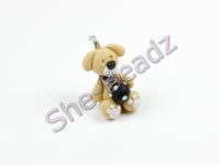 Fimo Miniature Artisan Dog with Ball Charm Pk 1