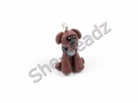 Fimo Miniature Artisan Brown Dog Charm Pk 1