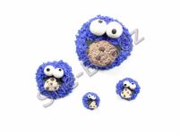 Fimo Cookie Monster Charms Pk 6