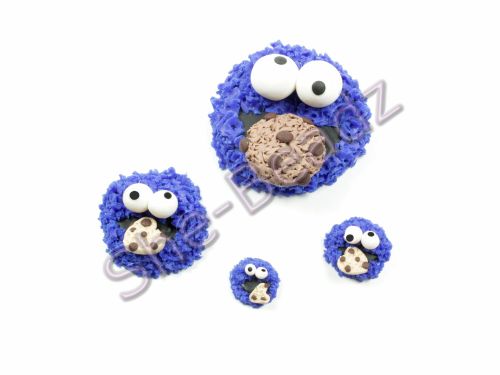 Fimo   Cookie Monster       Charms Pk 10