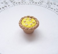 Fimo Custard Tart Charm Beads Pk 10