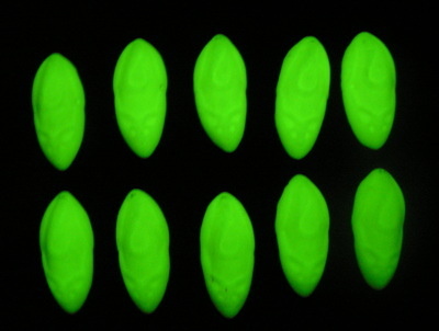 Fimo Glow in the Dark Mice Charm Beads Pk 10
