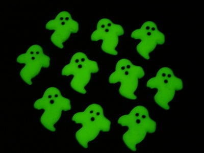 Fimo Glow in the Dark Ghost Charms Pk 10