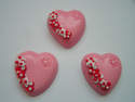Fimo Flowered Hearts with Embossed Flower Charm Beads Pk 10