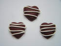 Fimo Chocolate Heart Beads With White Chocolate Icing Pk 10