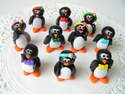 Fimo Penguin Charm Beads Pk 10