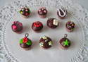 Fimo Mini Chocolate Cupcake Charms Pk 10