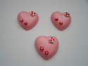 Fimo Flowered Heart Charm Beads Pk 10
