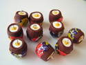 Fimo Cream Egg Charm Beads With Wrappers Pk 10