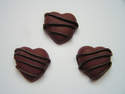 Fimo Chocolate Heart Beads With Dark Chocolate Icing Pk 10
