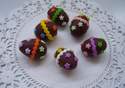 Fimo Flowery Chocolate Egg Beads Pk 12
