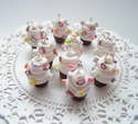 Fimo Dolly Mixture Cupcake Charms Pk 10