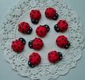 Fimo Ladybird Flatback Charm Beads Mini Pk 10