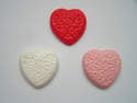 Fimo Textured Heart Charm Beads Pk 10