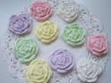 Fimo polymer Clay Rose Charms (pastel) Pk 10