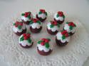 Fimo Christmas Pudding Charm Beads Pk 10