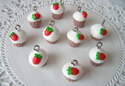 Fimo Strawberry Cupcake Charms Mini Pk 10